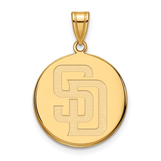 14k Yellow Gold 3/4in San Diego Padres Pendant