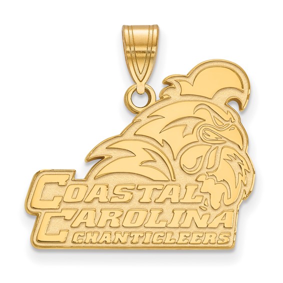 14k Yellow Gold Coastal Carolina University Chanticleers Pendant 3/4in