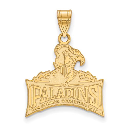 10k Yellow Gold 3/4in Furman University Paladins Pendant