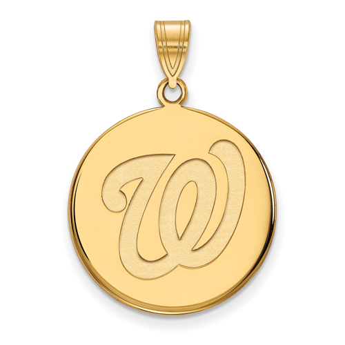 10k Yellow Gold 3/4in Washington Nationals Pendant