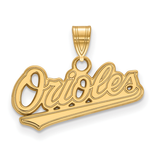 14k Yellow Gold 3/8in Baltimore Orioles Name Pendant