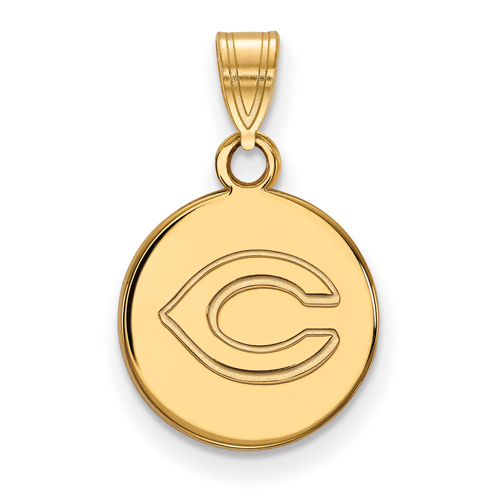 14k Yellow Gold 1/2in Round Cincinnati Reds Pendant