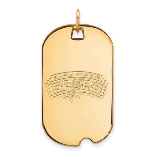14kt Yellow Gold 1 1/2in San Antonio Spurs Dog Tag