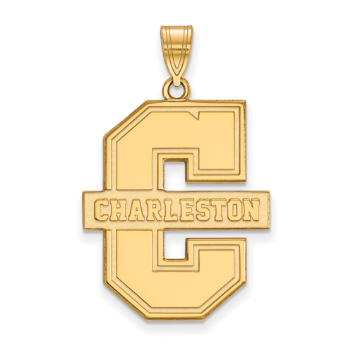 College of Charleston Logo Pendant 1in 10k Yellow Gold