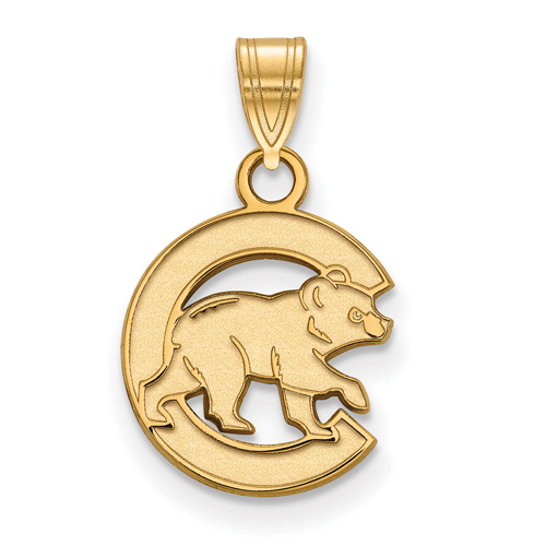 14kt Yellow Gold 1/2in Chicago Cubs Walking Cub Pendant