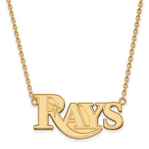 10k Yellow Gold Tampa Bay Rays Pendant on 18in Chain