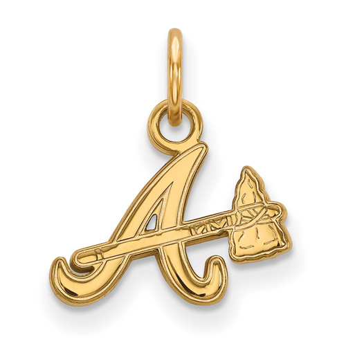 10kt Yellow Gold 3/8in Atlanta Braves Tomahawk A Pendant