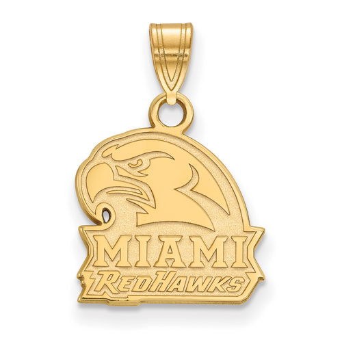 Miami University Redhawks Logo Pendant 1/2in 14k Yellow Gold