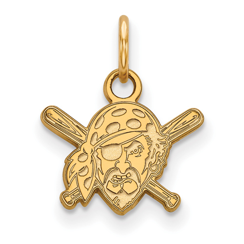 10k Yellow Gold 3/8in Pittsburgh Pirates Crossed Bats Pendant