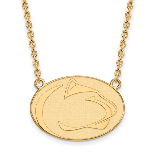 10kt Yellow Gold Penn State University Enamel Pendant with 18in Chain