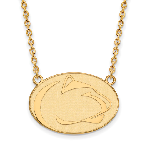 14kt Yellow Gold Penn State University Enamel Pendant with 18in Chain