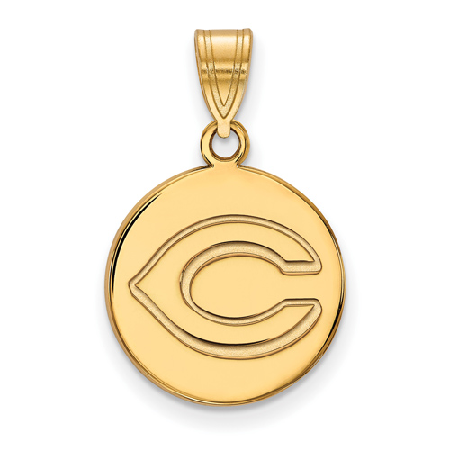 10k Yellow Gold 5/8in Round Cincinnati Reds Pendant
