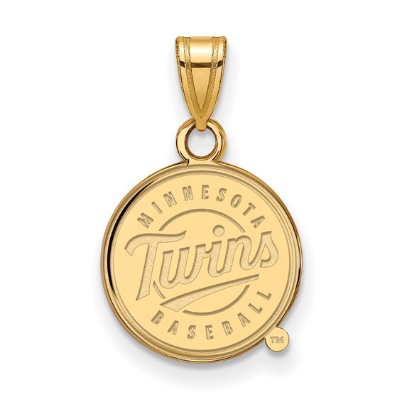 14k Yellow Gold 1/2in Minnesota Twins Baseball Pendant