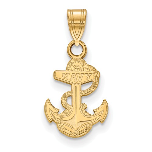 United States Naval Academy Anchor Pendant 5/8in 10k Yellow Gold