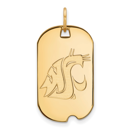 10kt Yellow Gold Washington State University Small Dog Tag