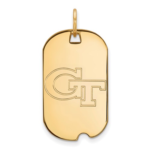 10k Yellow Gold Georgia Tech Small Dog Tag
