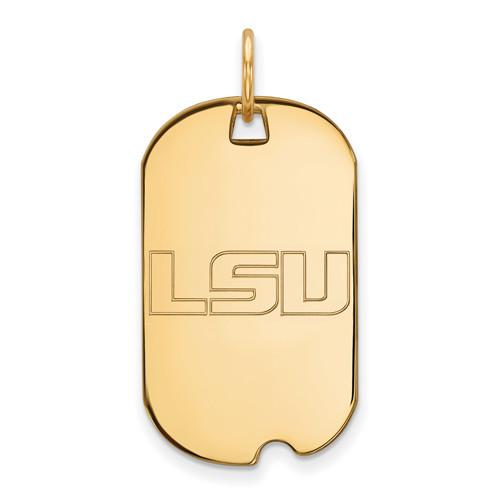 10kt Yellow Gold Louisiana State University Small Dog Tag