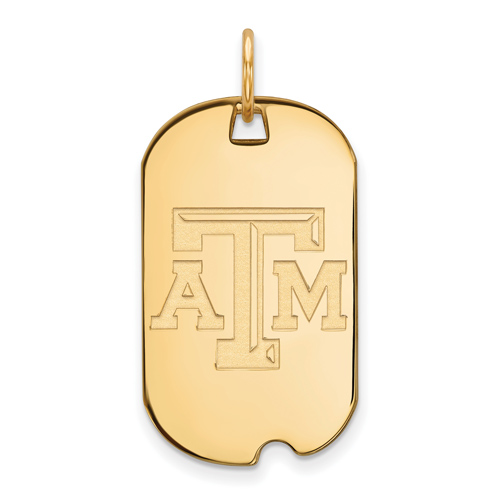 10kt Yellow Gold Texas A&M University Small Dog Tag