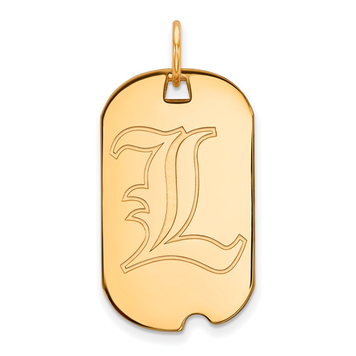 14k Yellow Gold University of Louisville Small Dog Tag