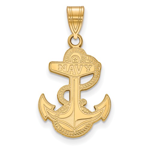 US Naval Academy Anchor Pendant 7/8in 14k Yellow Gold