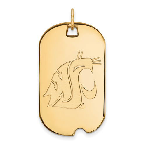 14kt Yellow Gold Washington State University Dog Tag