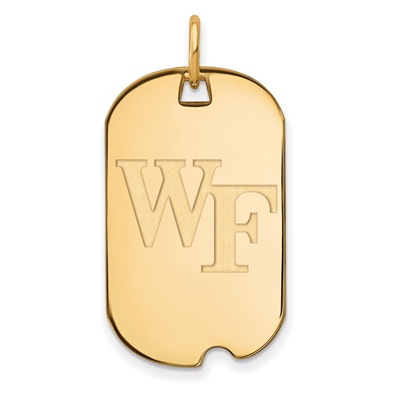 14k Yellow Gold Wake Forest University Small Dog Tag