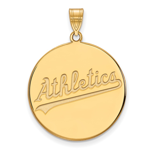 10k Yellow Gold 1in Oakland A's Logo Pendant
