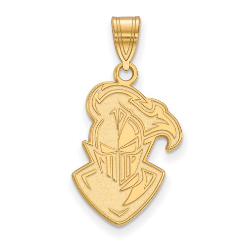 10k Yellow Gold 3/4in Furman University Paladin Head Pendant