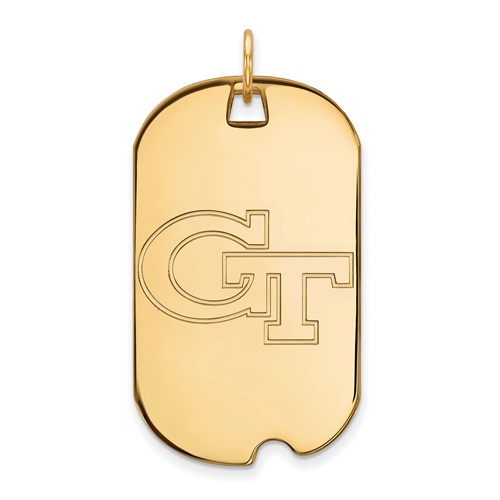 14k Yellow Gold Georgia Tech Dog Tag