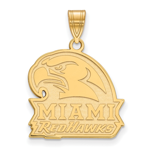 Miami University Redhawks Pendant 3/4in 10k Yellow Gold