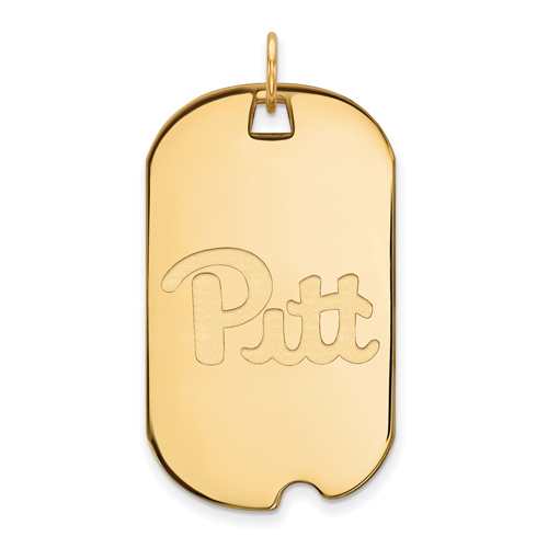 14k Yellow Gold University of Pittsburgh Dog Tag