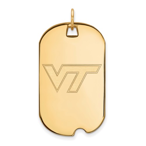 14k Yellow Gold Virginia Tech Dog Tag