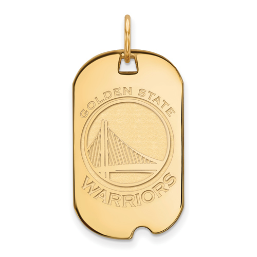 14k Yellow Gold Golden State Warriors Small Dog Tag