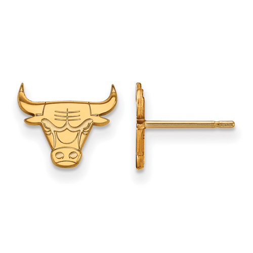 14k Yellow Gold Chicago Bulls Extra Small Post Earrings