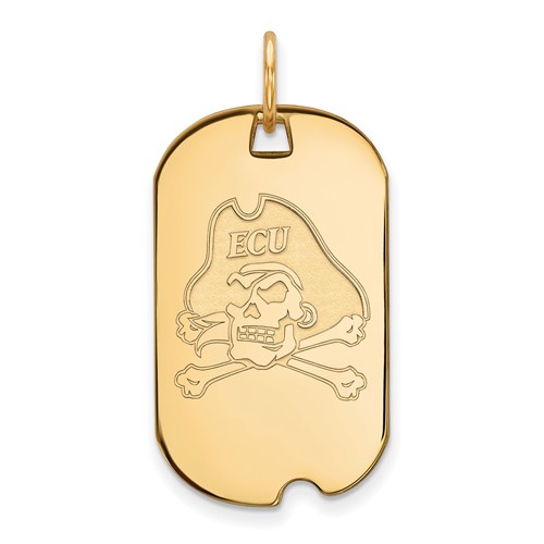 10k Yellow Gold East Carolina University Small Dog Tag