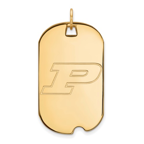 14k Yellow Gold Purdue University P Dog Tag