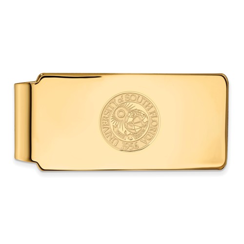 14k Yellow Gold University of South Florida Crest Money Clip