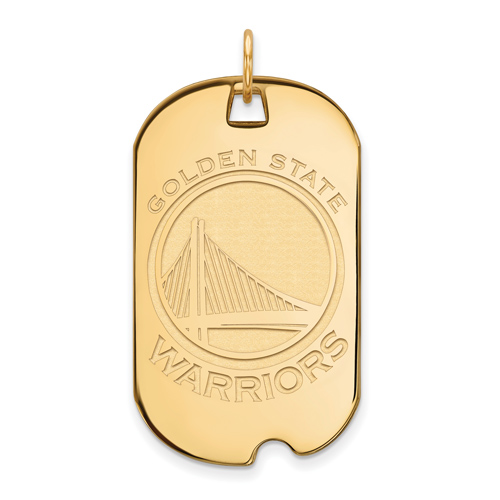 14k Yellow Gold Golden State Warriors 1 1/8in Dog Tag