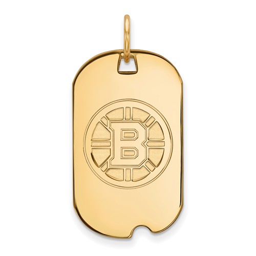 14k Yellow Gold Boston Bruins Small Dog Tag