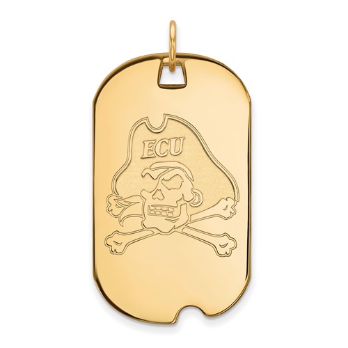 14k Yellow Gold East Carolina University Dog Tag