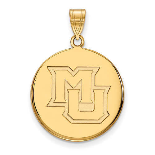 Marquette University Disc Pendant 3/4in 14k Yellow Gold