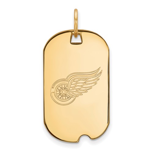 14k Yellow Gold Detroit Red Wings Small Dog Tag