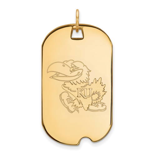 14kt Yellow Gold University of Kansas Dog Tag