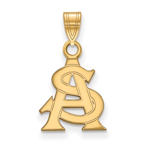 Arizona State University AS Pendant 1/2in 10k Yellow Gold