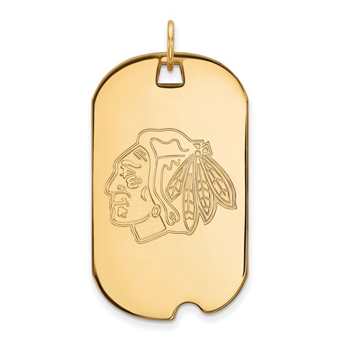 10k Yellow Gold Chicago Blackhawks Dog Tag