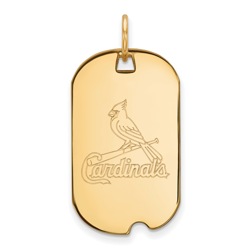 14kt Yellow Gold St. Louis Cardinals Small Dog Tag