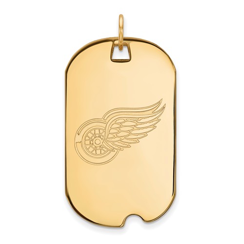 10k Yellow Gold Detroit Red Wings Dog Tag