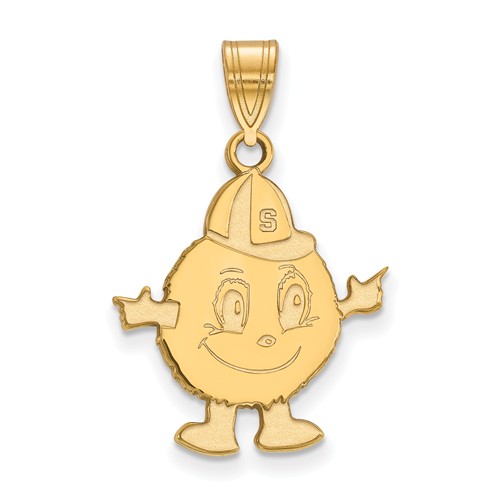 Syracuse University Otto the Orange Pendant 3/4in 10k Yellow Gold