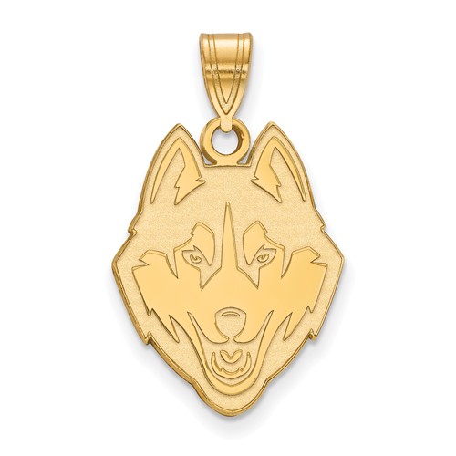 University of Connecticut Husky Pendant 3/4in 10k Yellow Gold