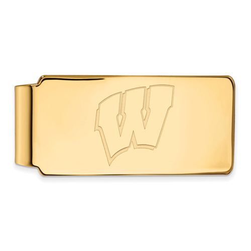 10kt Yellow Gold University of Wisconsin W Money Clip